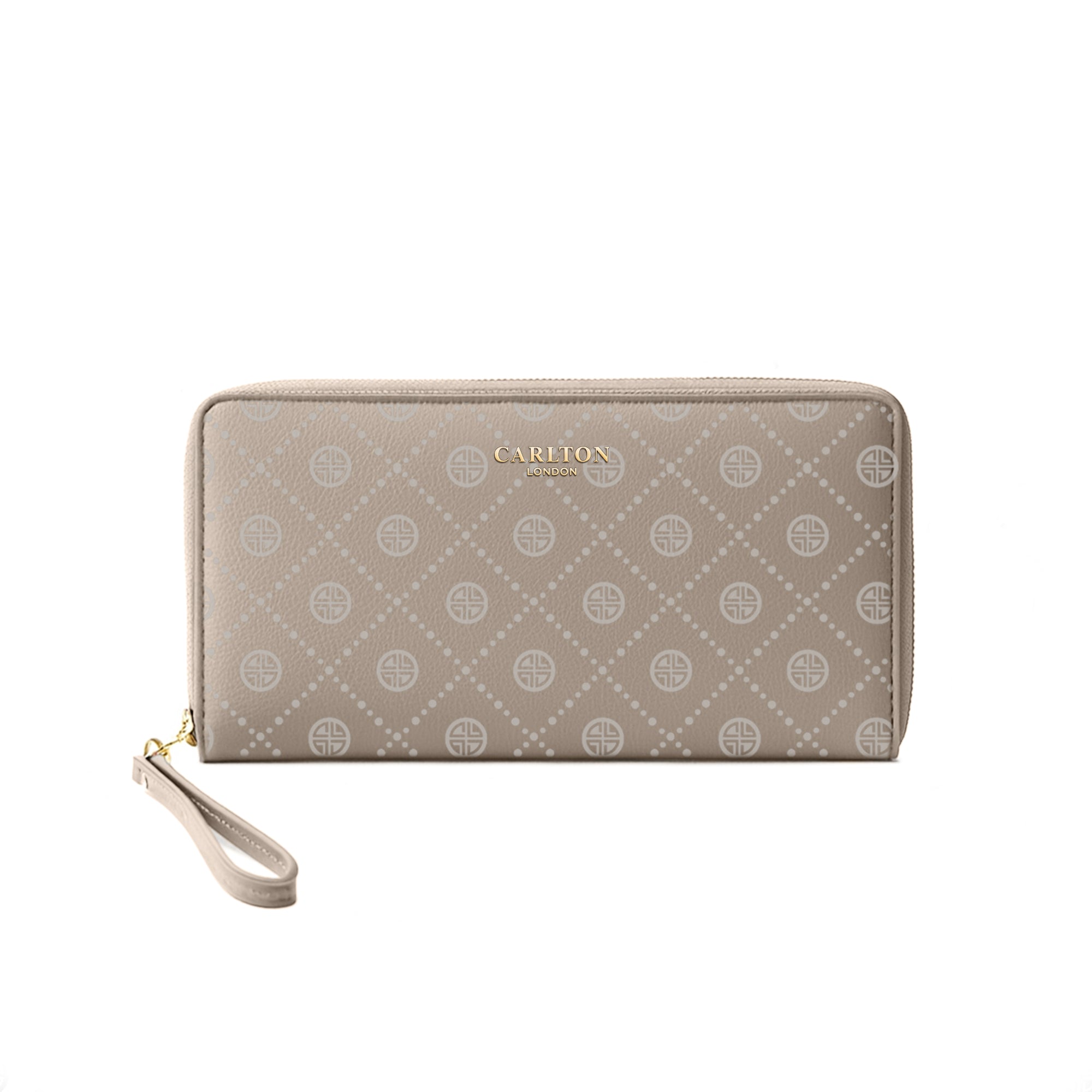 Carlton London Nude Printed Zip Around Wallet With Detachable Wrist Strap - CLHB-26