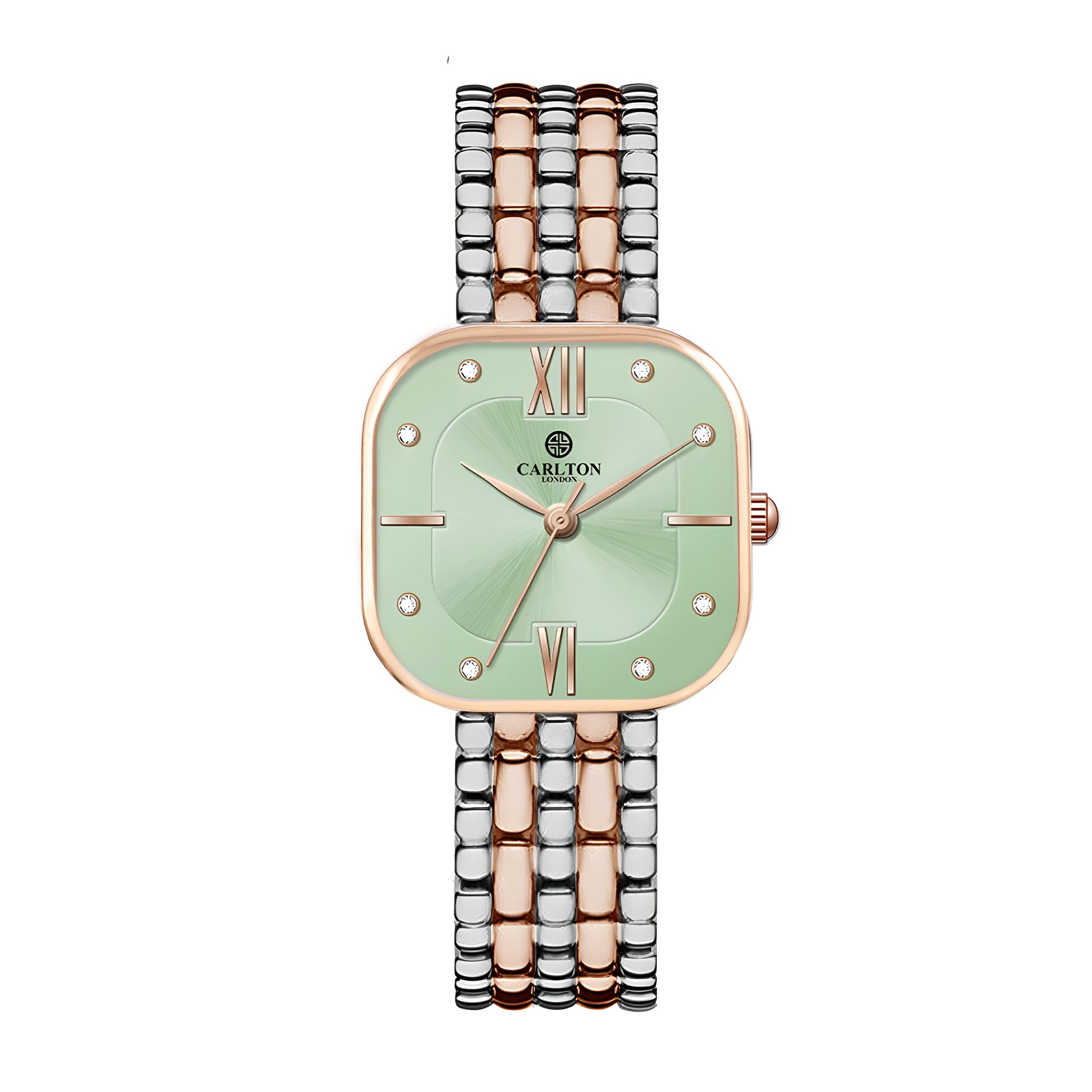 Women Gold/Green Stainless Steel Analog Watch