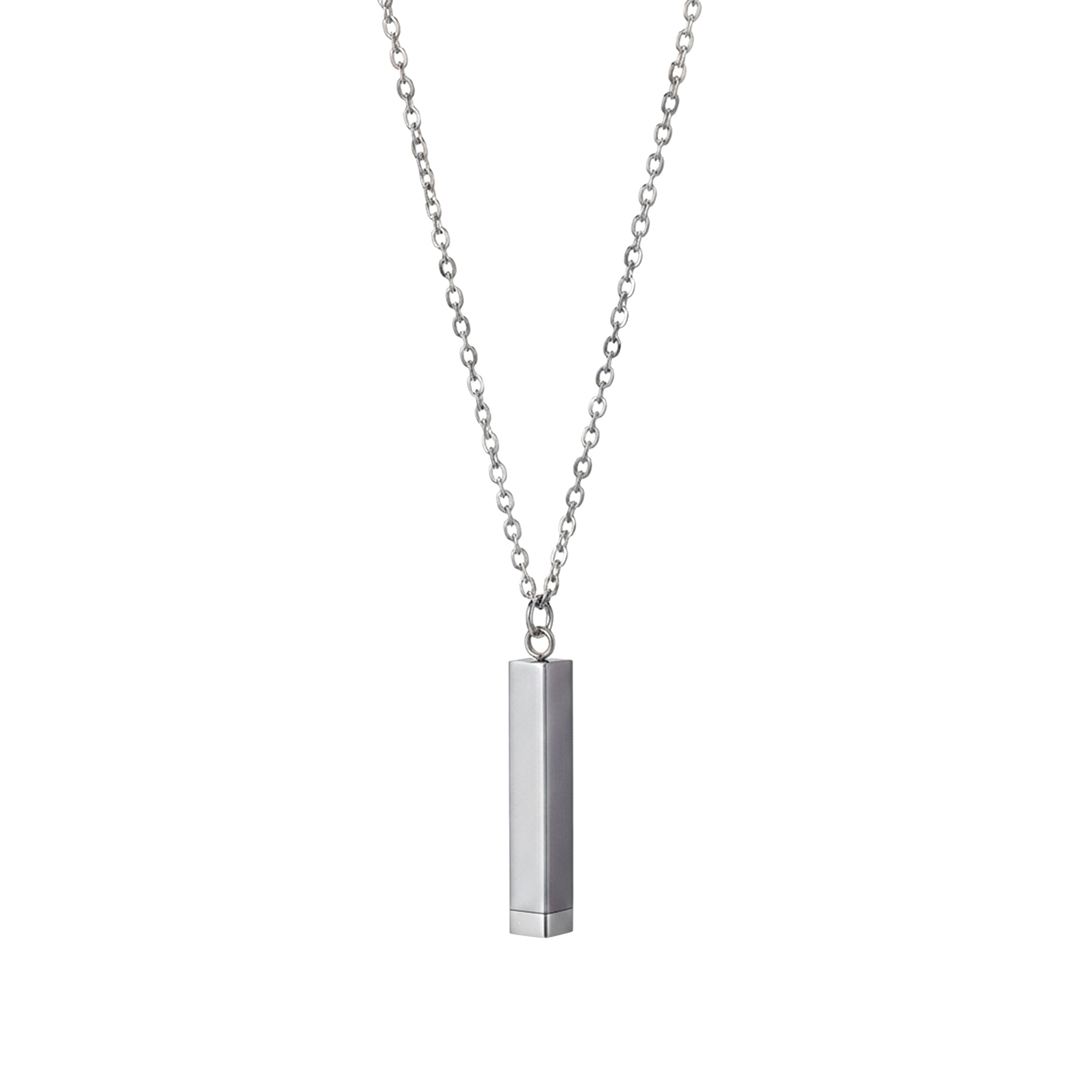 Carlton London Men's Stainless Steel Silver-Plated Rectangular Shaped Pendent With Chain CLJW-47