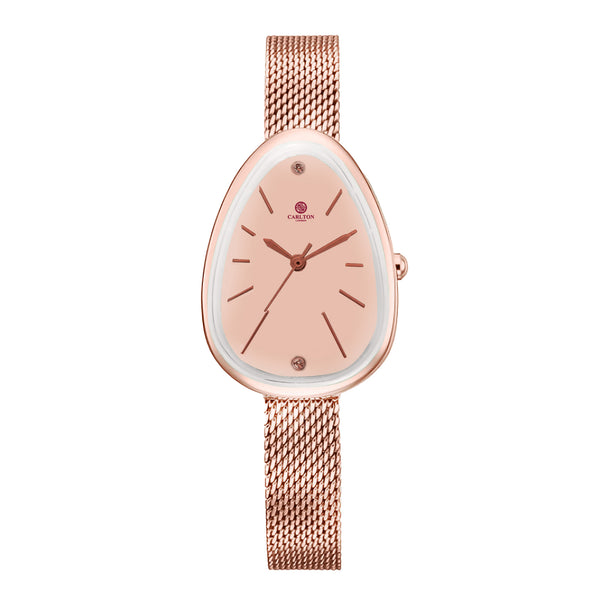 Carlton London Eleanor Women Rose Gold Stainless Steel Watch