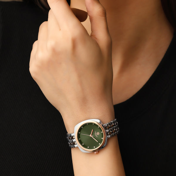 Carlton London Women Celeste Olive Green Analog Watch - CLW-CT-11