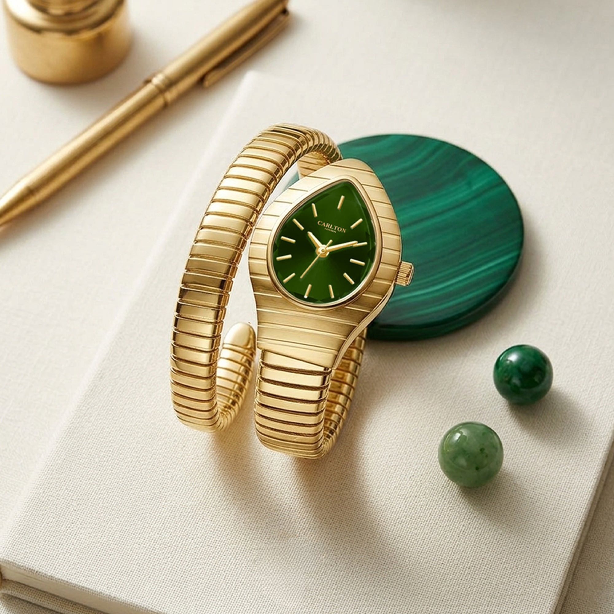 Carlton London Women Embrace Green Analog Watch - CL-EM-GRN