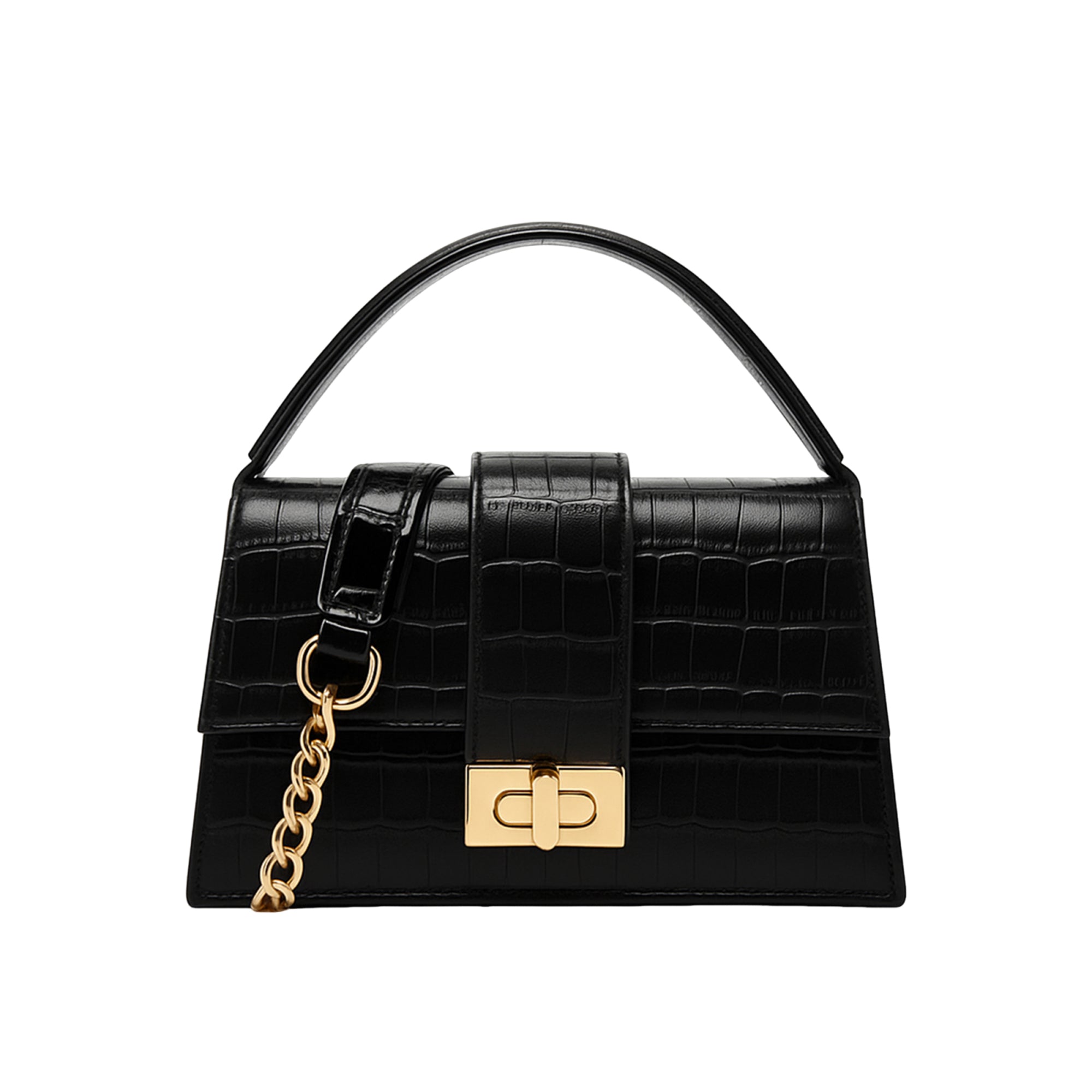 Carlton London Croc Textured Black Sling Bag - CLHB-04