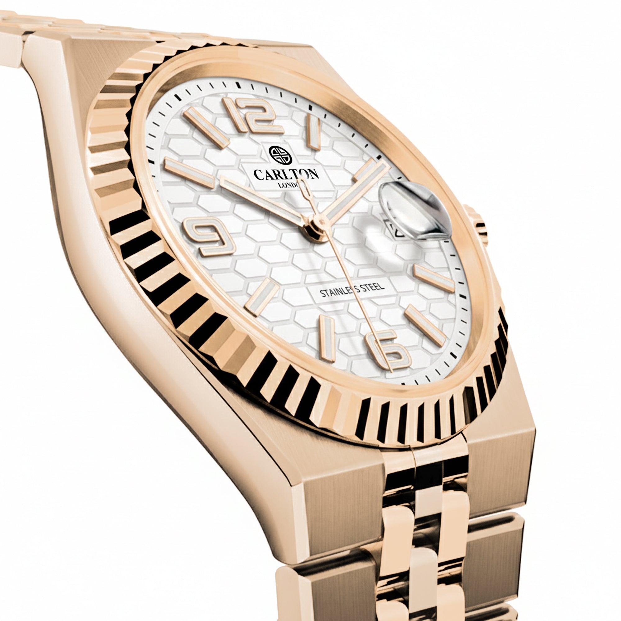 Carlton London Men Rover White/Rose Gold Analog Watch CL-ROVER-RGWHT