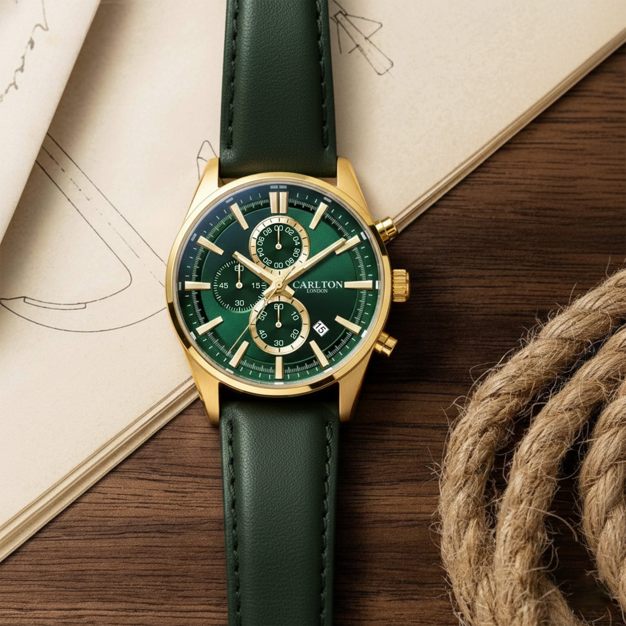 Carlton London Men Windsor Green Analog Watch CL-WD-GRN