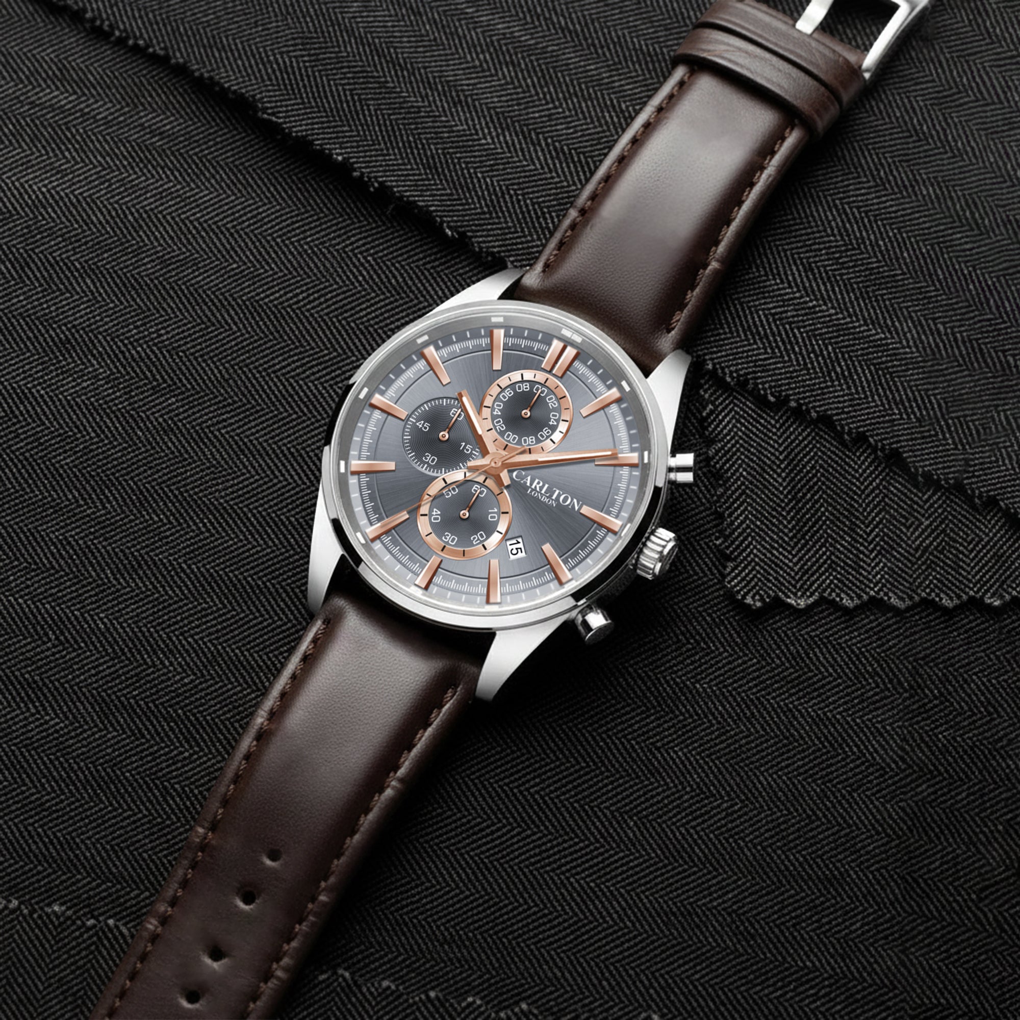 Carlton London Men Windsor Light Grey Analog Watch CL-WD-LGR