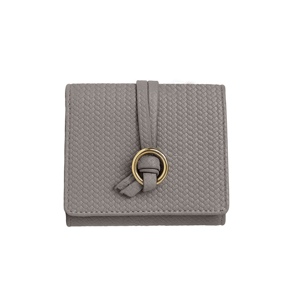 Carlton London Estelle Two Fold Textured Wallet - Grey