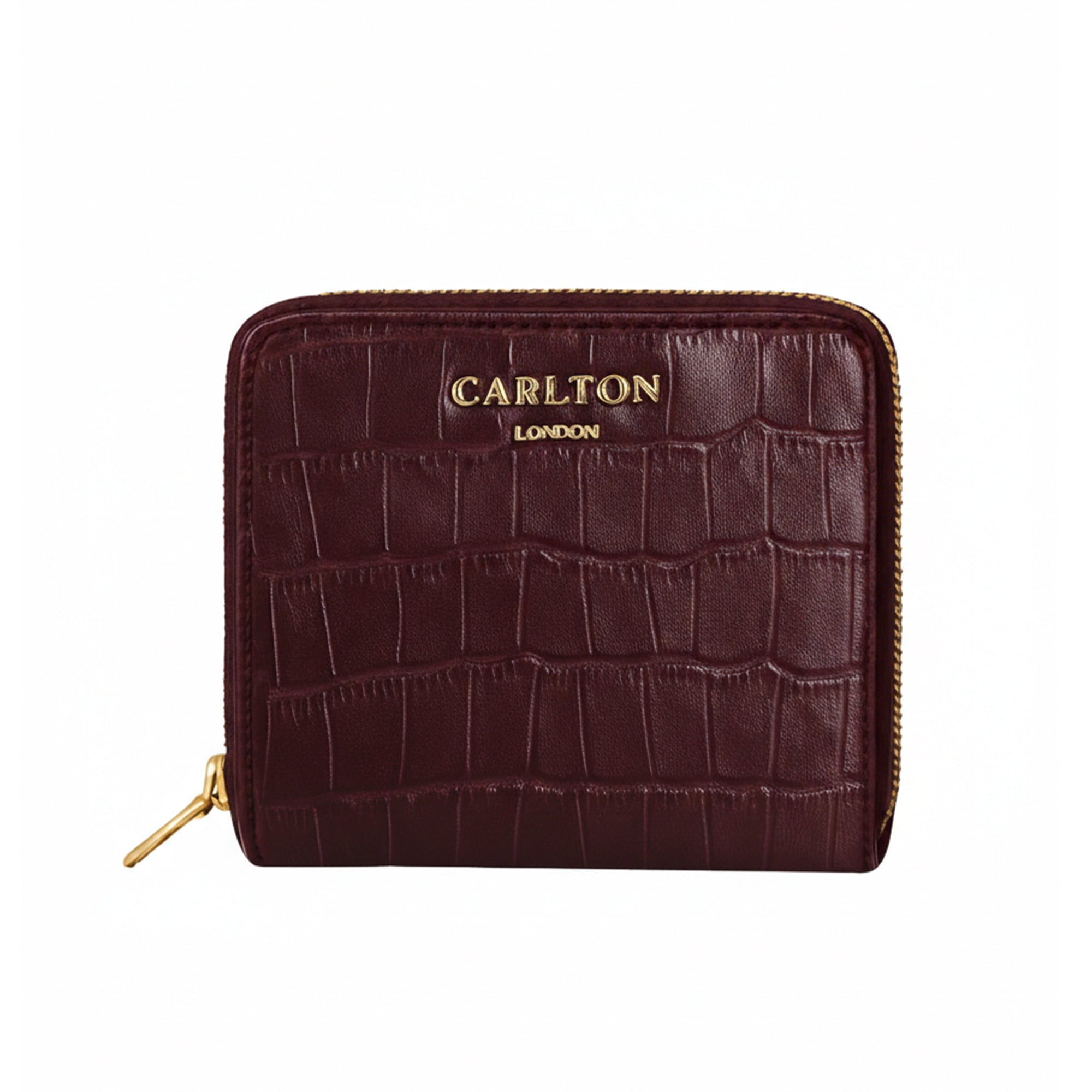 Carlton London Zip Around Textured Maroon Wallet - CLHB-34