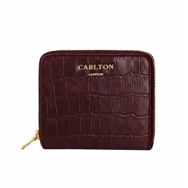 Carlton London Zip Around Textured Maroon Wallet - CLHB-34