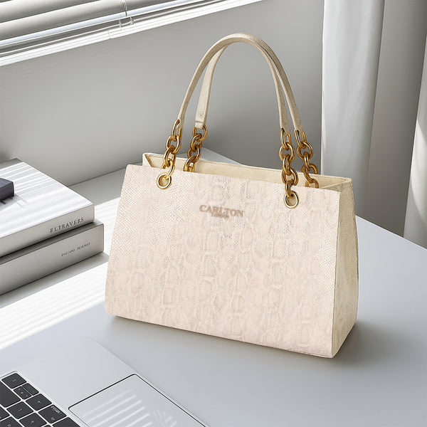 Carlton London Gold Croc-Embossed Handbag