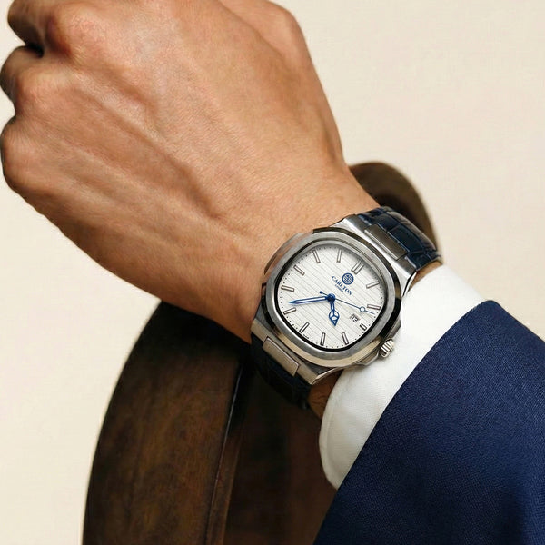 Carlton London Men Jordan White/Blue Analog Watch - CLJOR-005