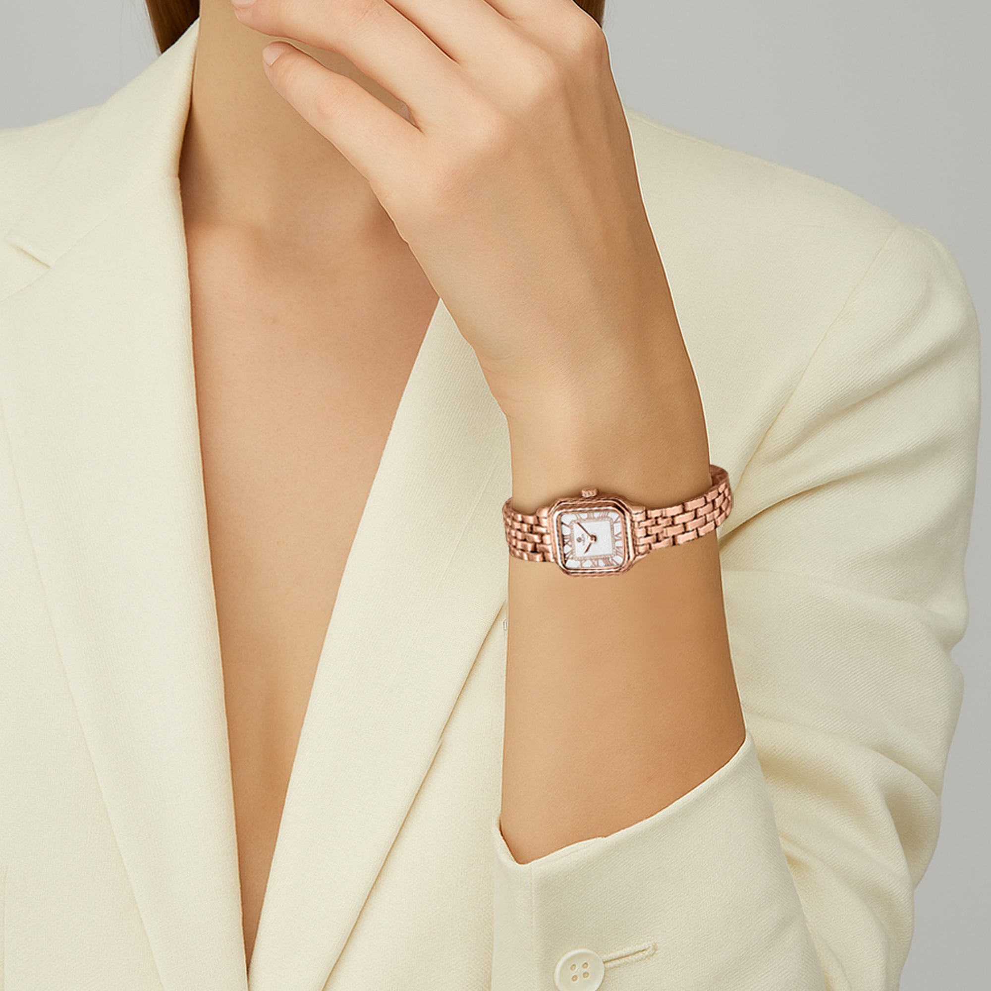 Chloe White / Rose Gold Women Analog Watch