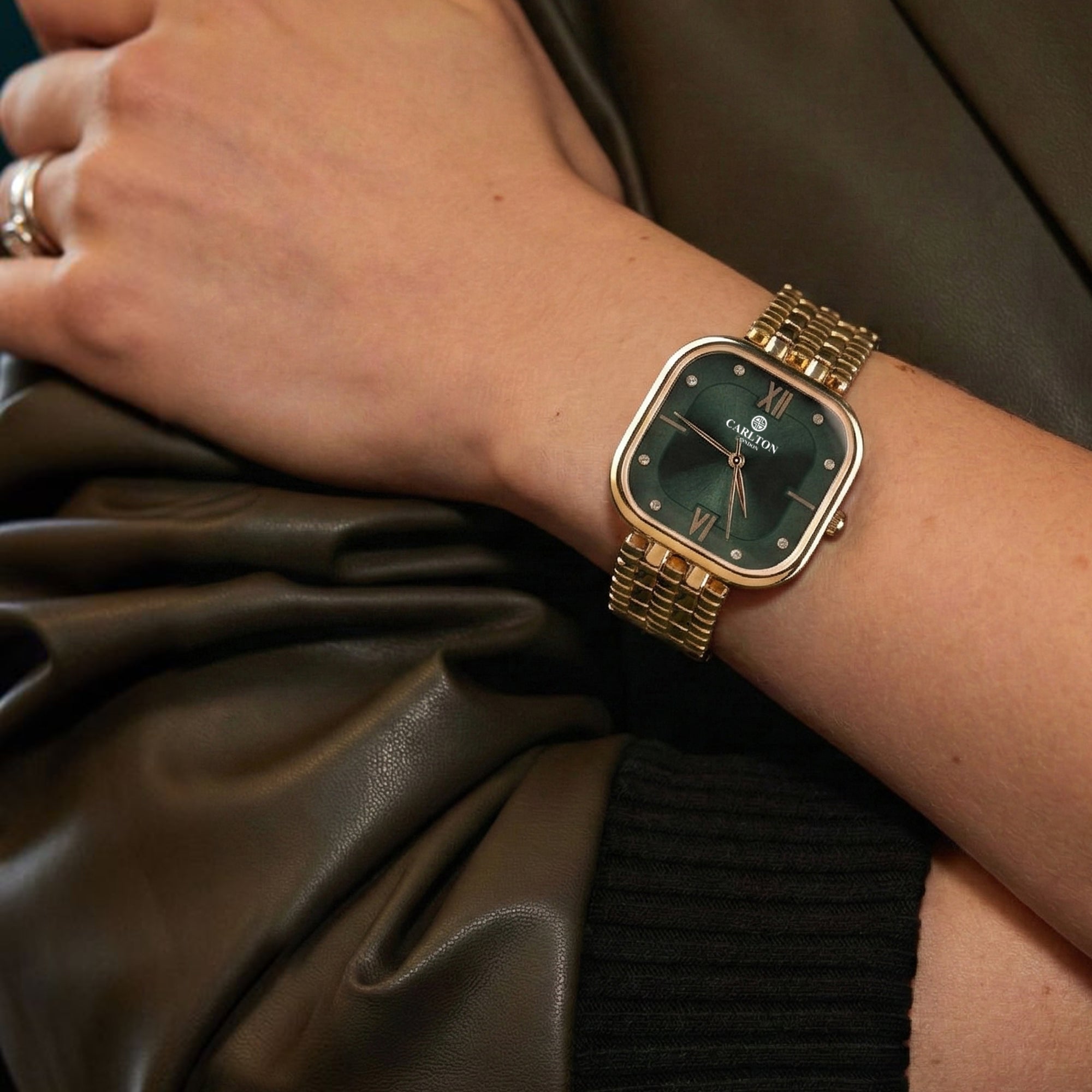 Chelsea: Women Rose Gold/Green Analog Watch - CLSSCDGRN