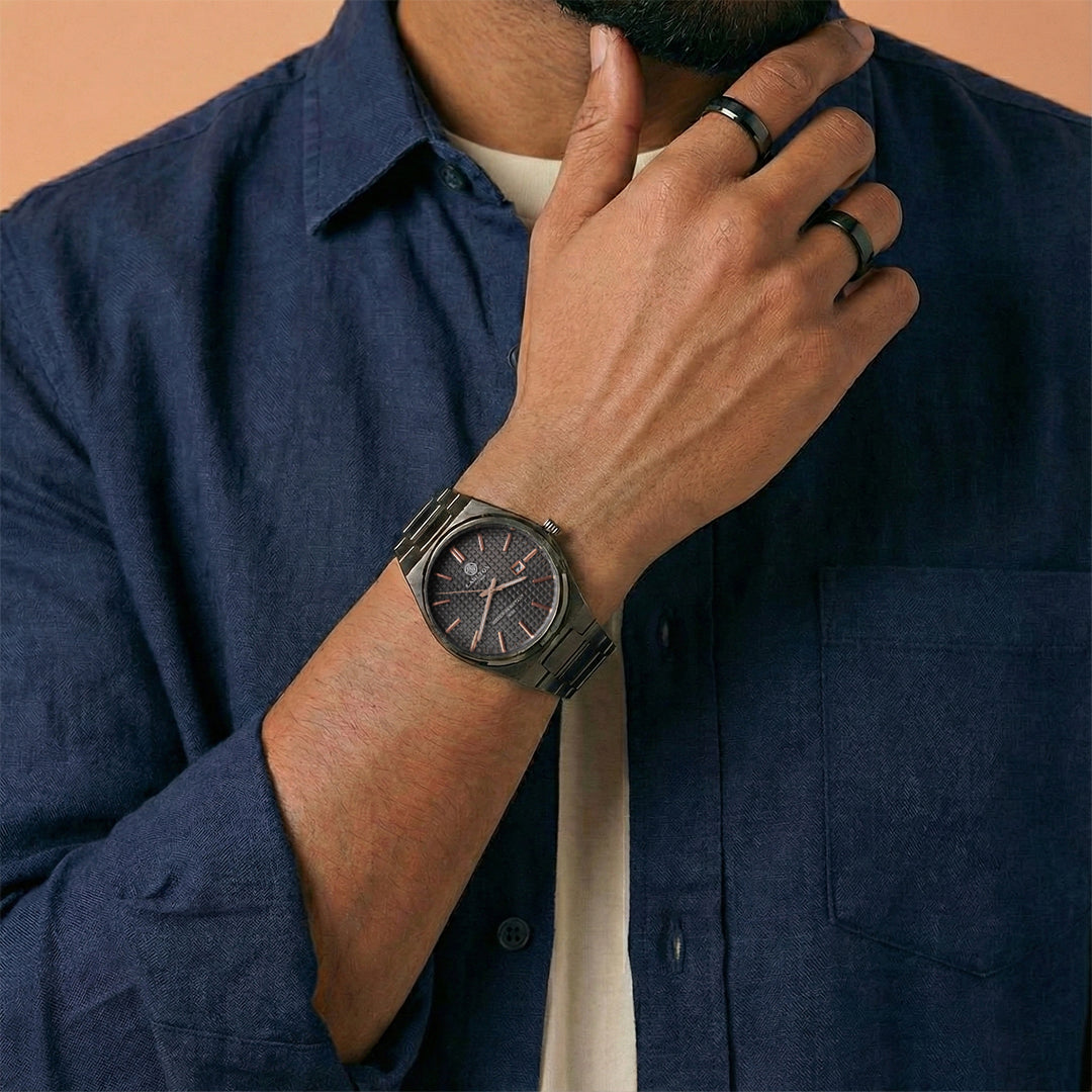 Alfred: Men Black / Dark Grey Analog Watch - CLMWT-01