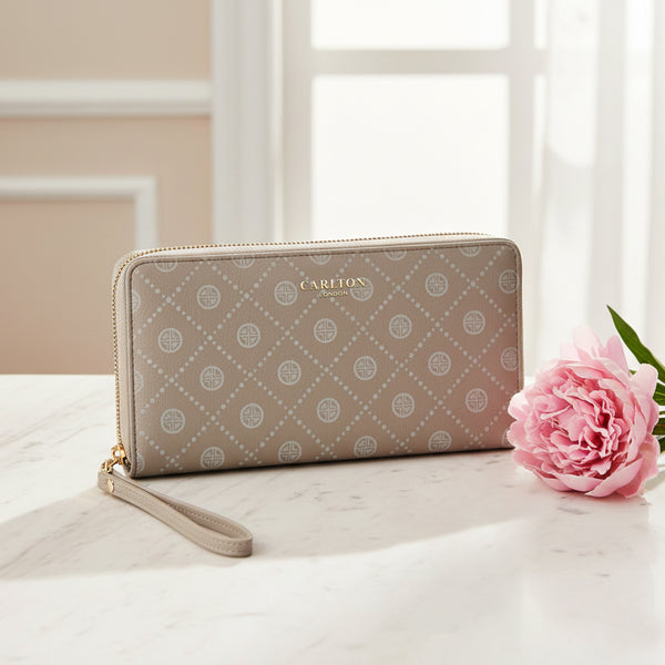 Carlton London Nude Printed Zip Around Wallet With Detachable Wrist Strap - CLHB-26