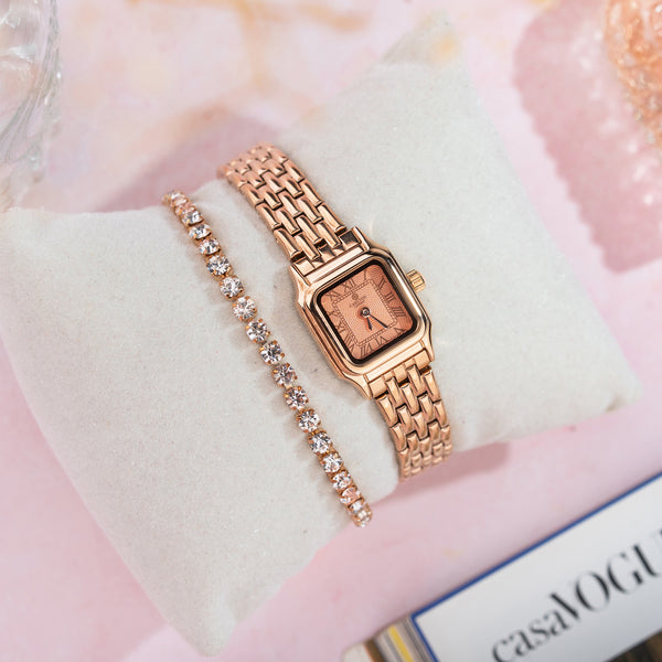 Chloe Mini Pink Women Analog Watch + Bracelet