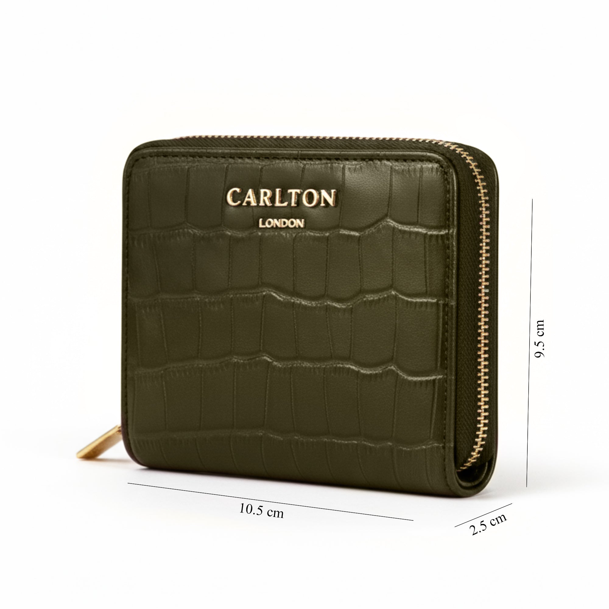 Carlton London Zip Around Textured Green Wallet - CLHB-33