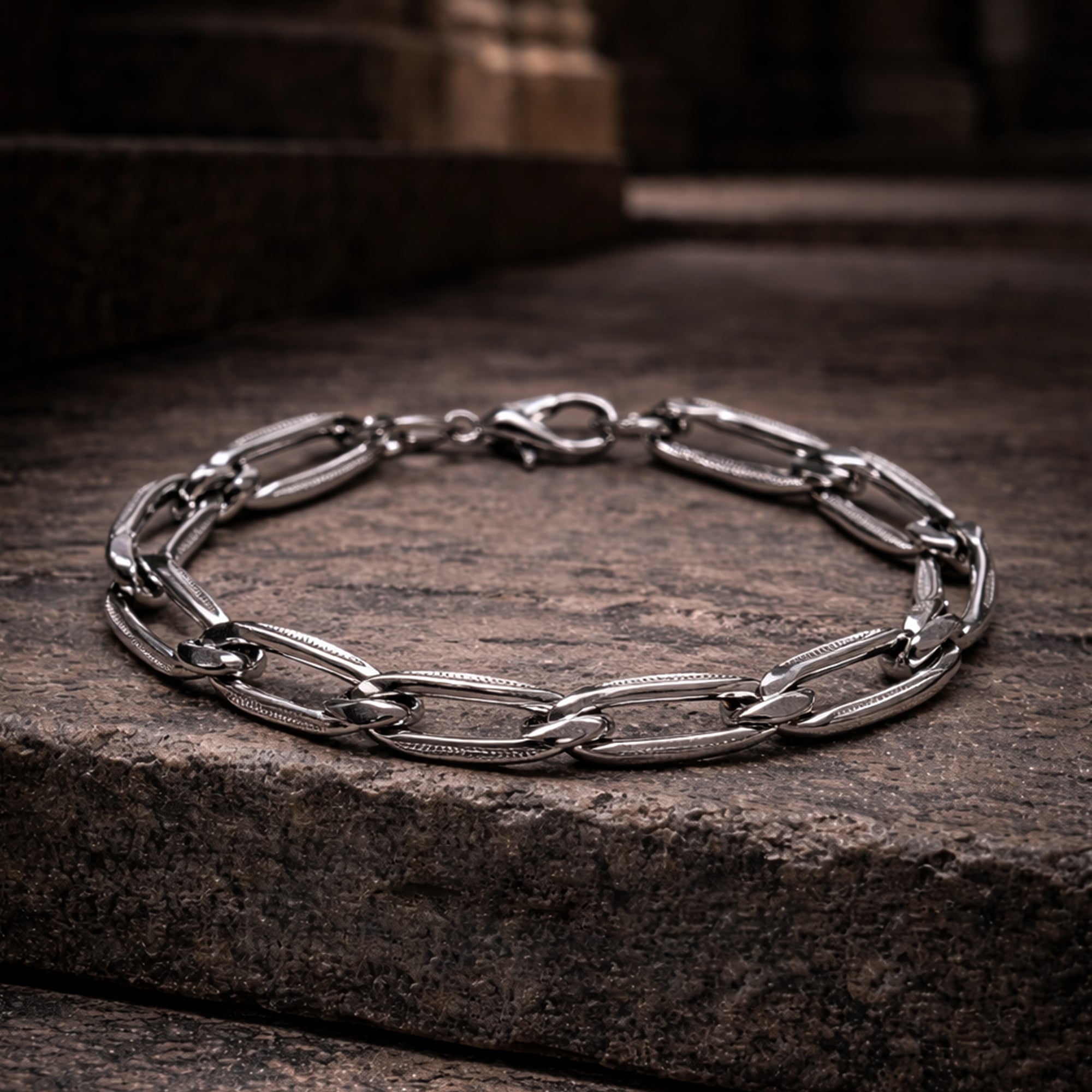 Carlton London Men's Silver Wraparound Bracelet CLJW-41
