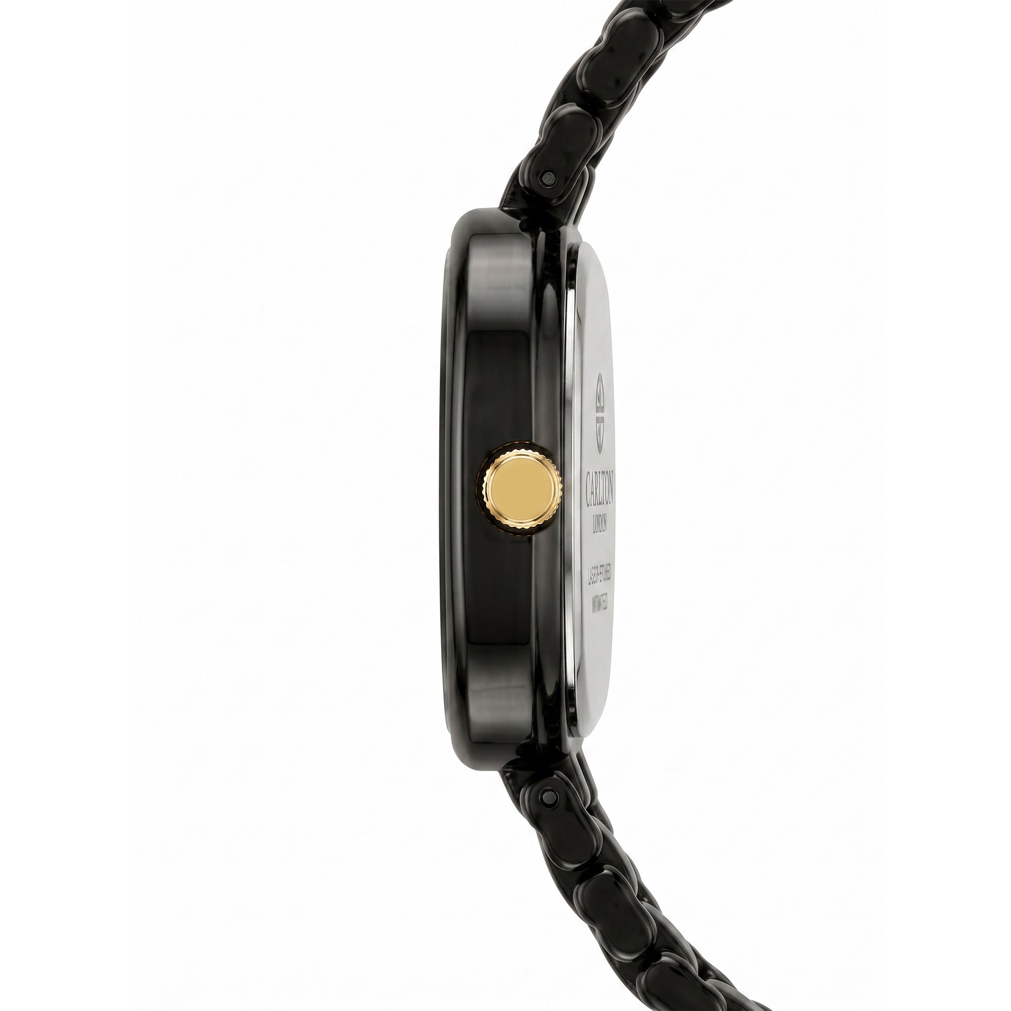 Carlton London Chelsea Women’s Watch Black Square Dial, Black Stainless Steel Strap – CLSSCBLK
