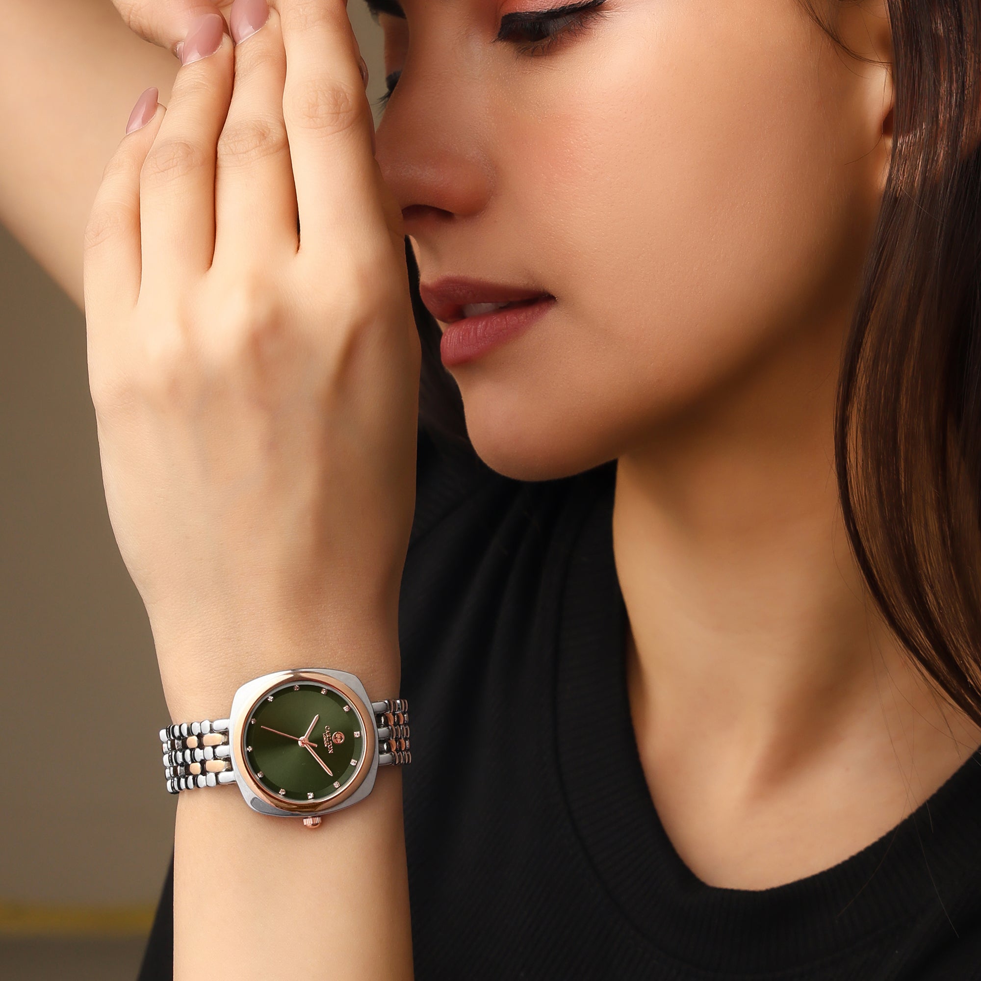 Carlton London Women Celeste Olive Green Analog Watch - CLW-CT-11