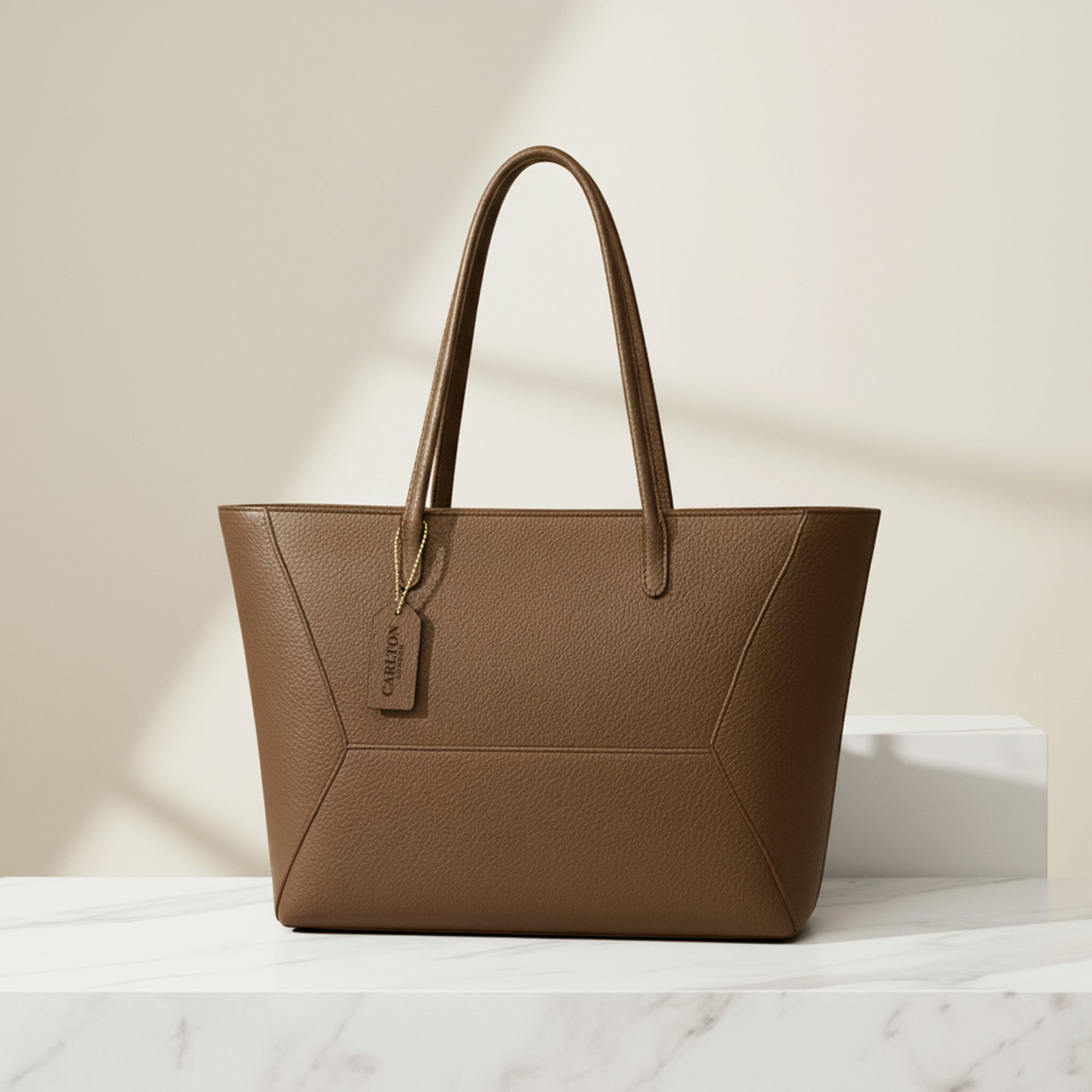 Carlton London Isabella Brown Textured Tote Bag - CLHB-07