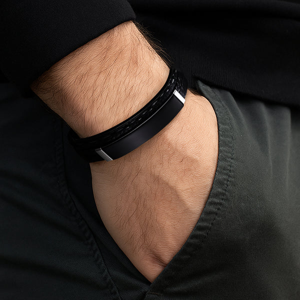 Carlton London | The Nomad Leather Men's Bracelet