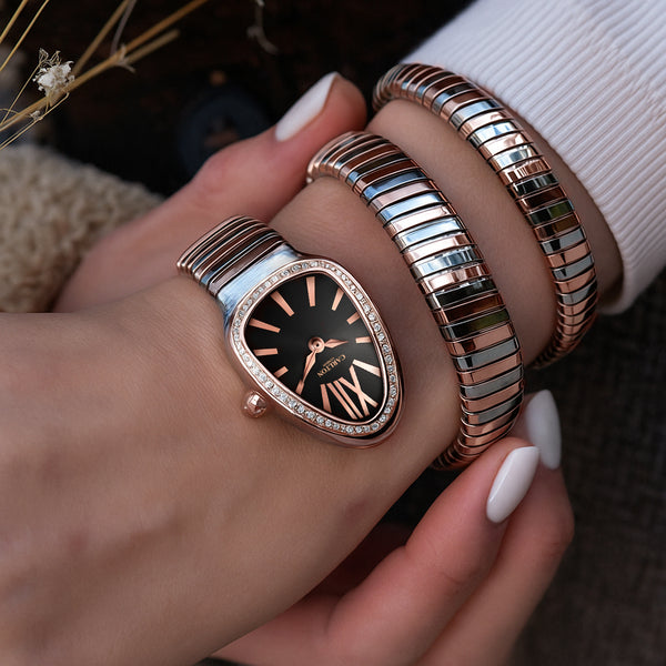 Carlton London Charmer Women Black Dial Watch