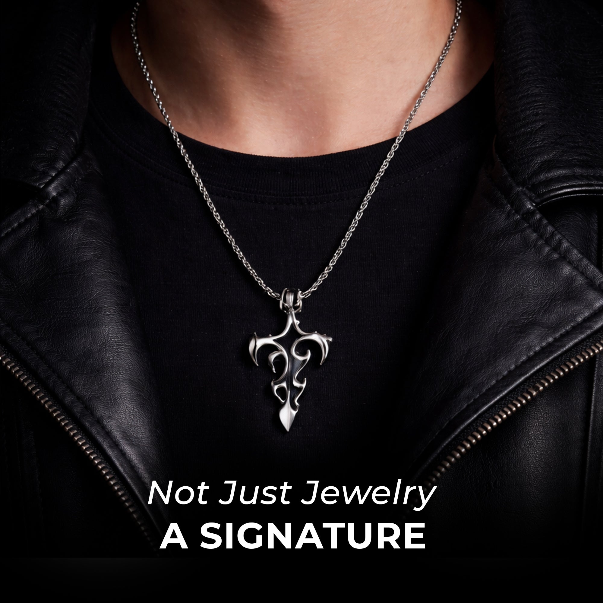 Carlton London Men's Rugged Black Stainless Steel Pendant Locket Necklace CLJW-45