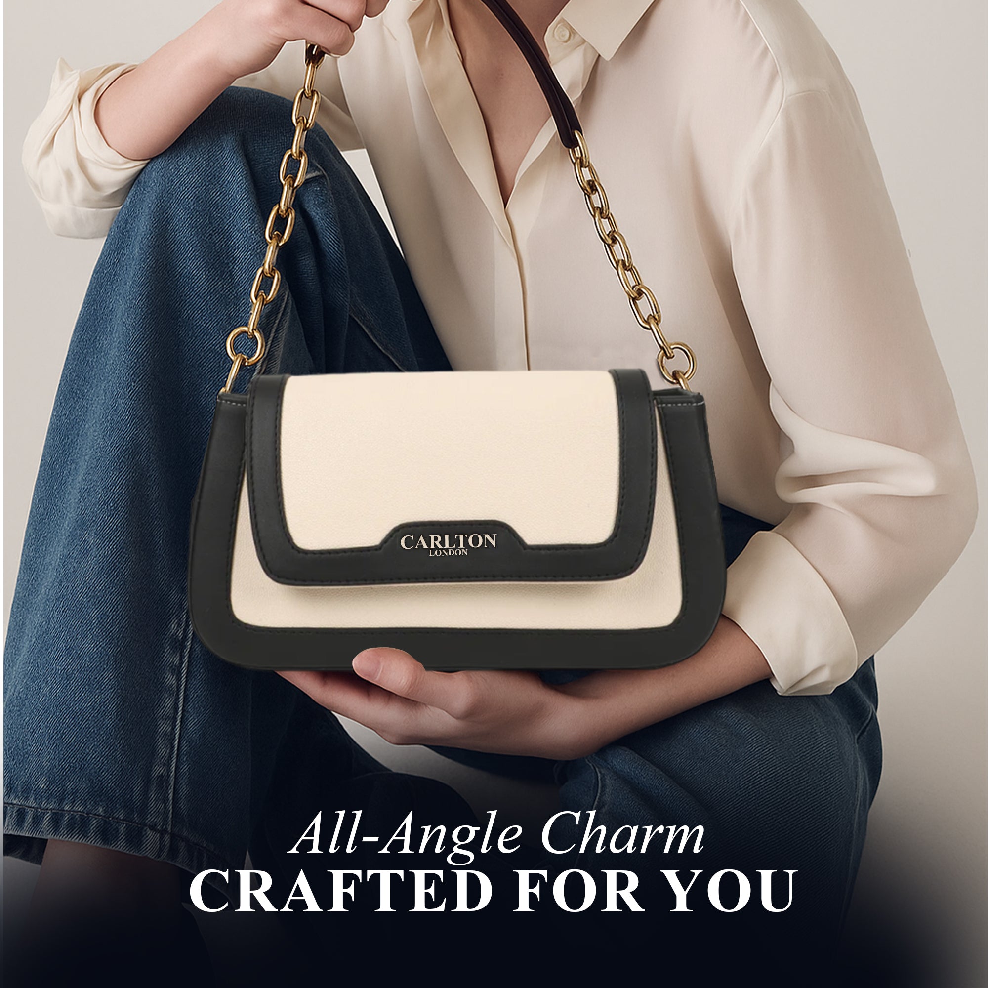 Carlton London Dual-Tone Handbag