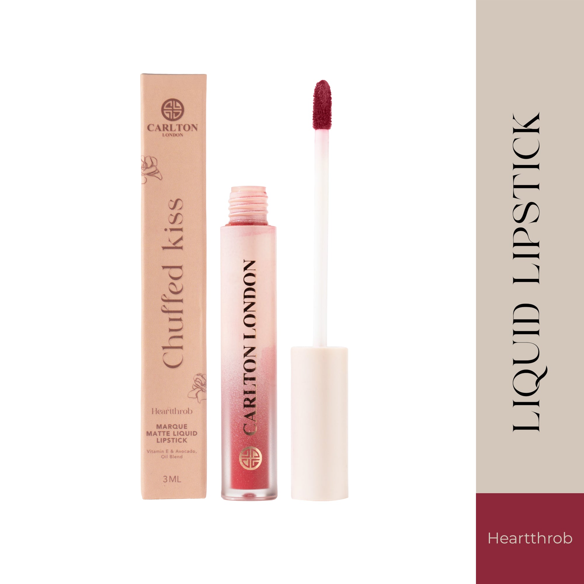 Liquid Matte Finish Lipsticks Non-Sticky & Non-Drying - 3ml (Heartthrob)