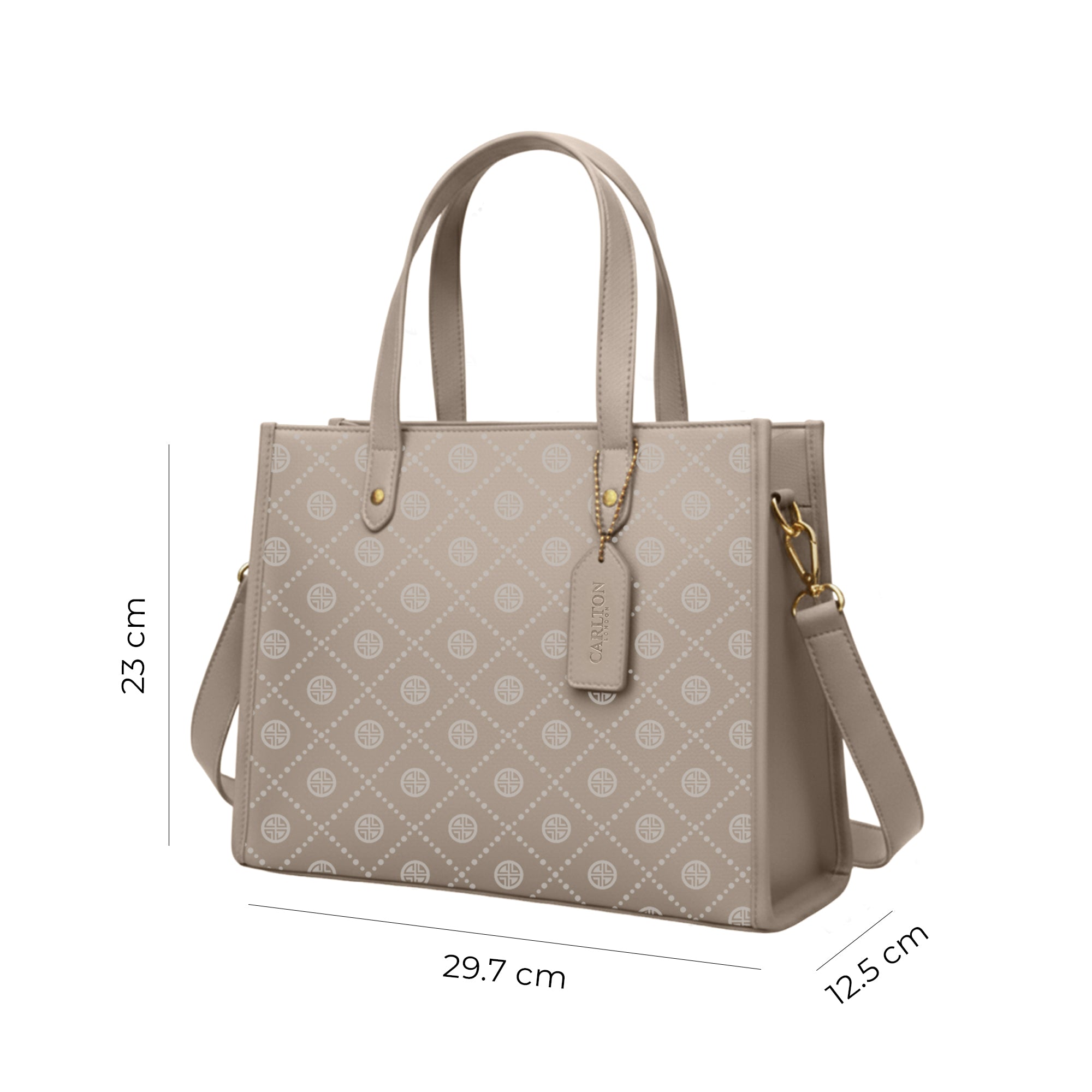 Carlton London Selene Structured Beige Tote Bag - CLHB-10