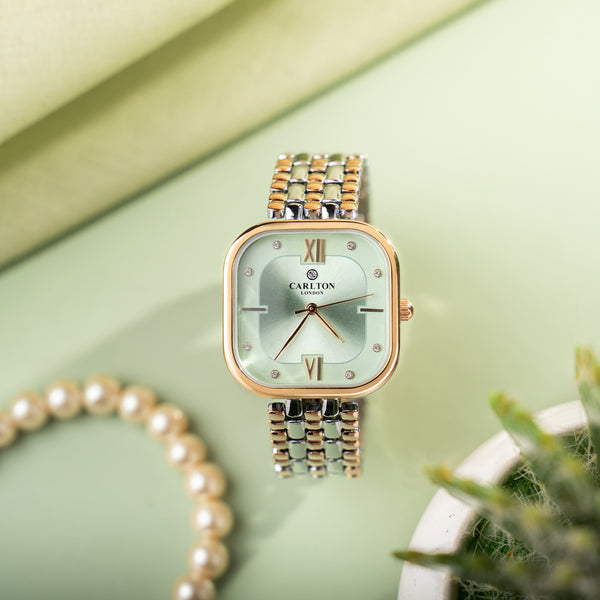 Chelsea: Women Mint Green Dial Stainless Steel Analog Watch