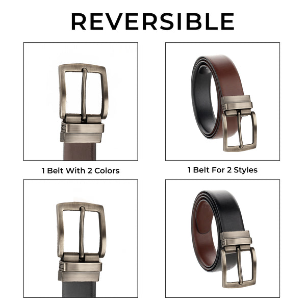 Carlton London Men Classic Reversible Buckle Belt