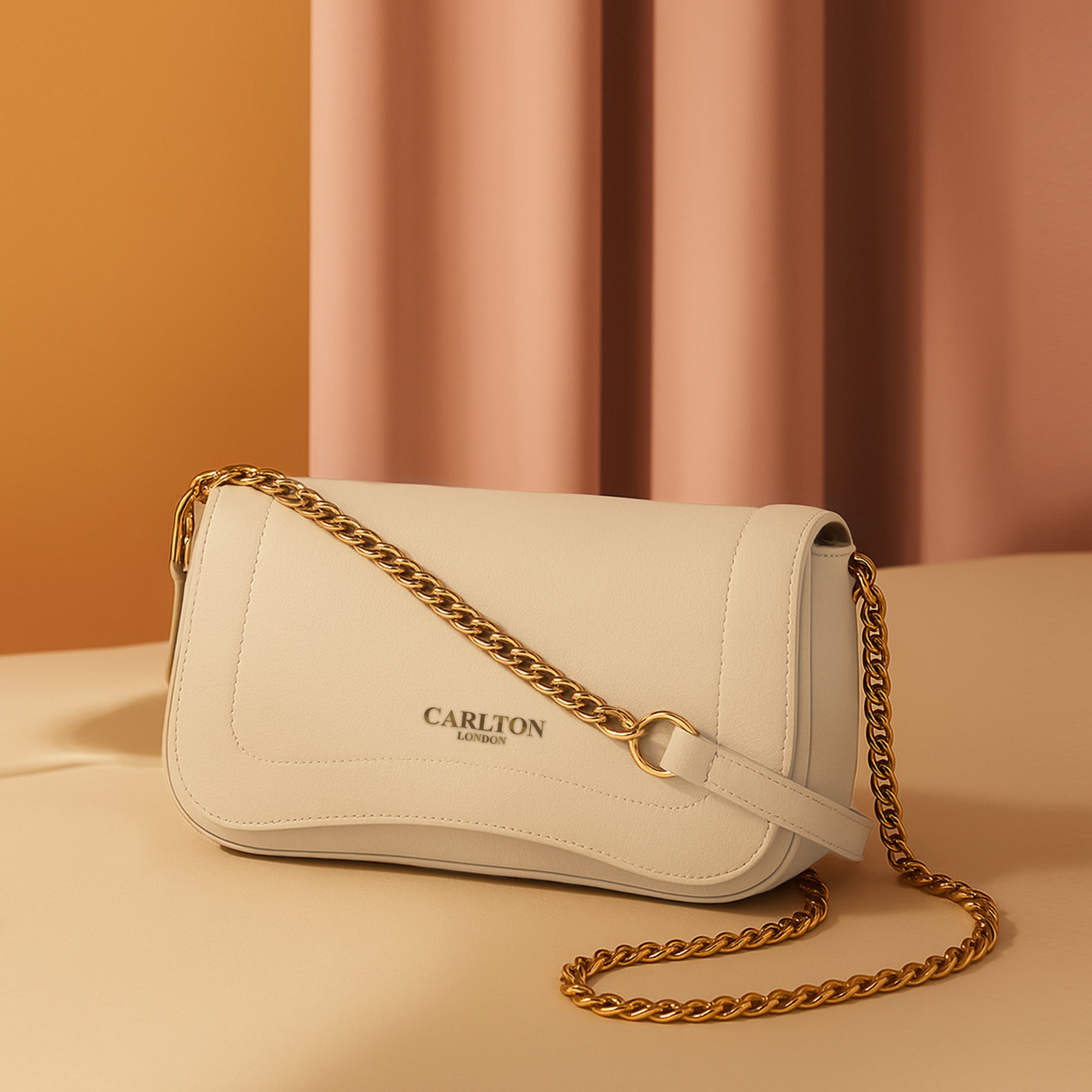 Carlton London Textured Chain Strap Handbag