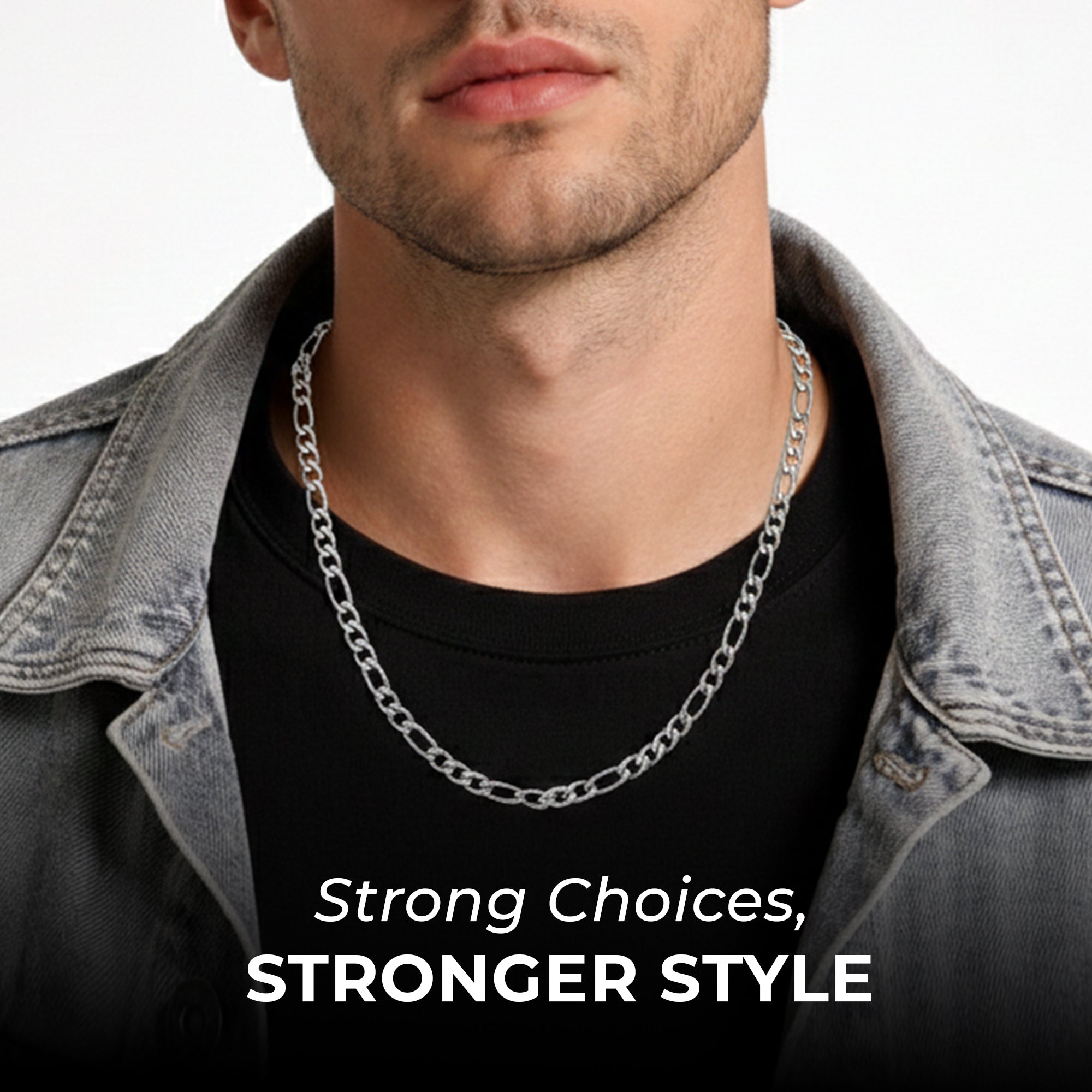 Carlton London Men's Stainless Steel Glamour Link Chain CLJW-44