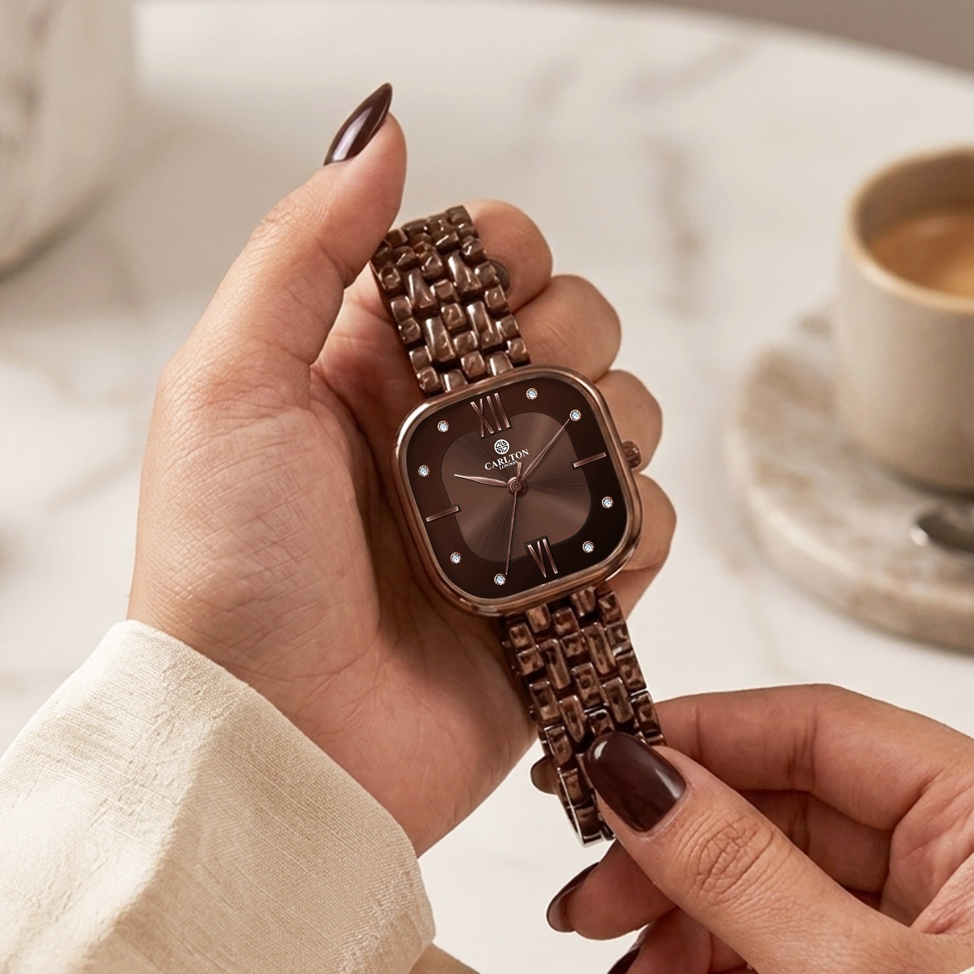 Chelsea: Women Brown Dial Stainless Steel  Watch - CLSSCBRN