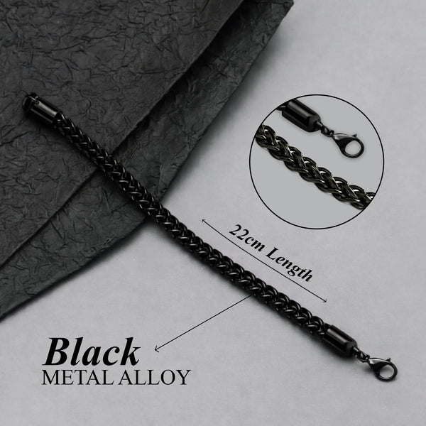 Carlton London Men's Rhodium-Plated Silver-Toned Stainless Steel Bracelet CLJW-42