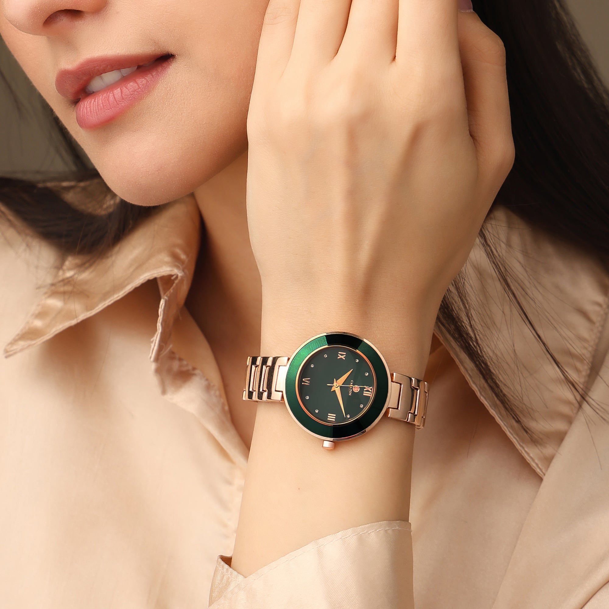 Carlton London Women Juliette Green Analog Watch - CLW-JT-RGN