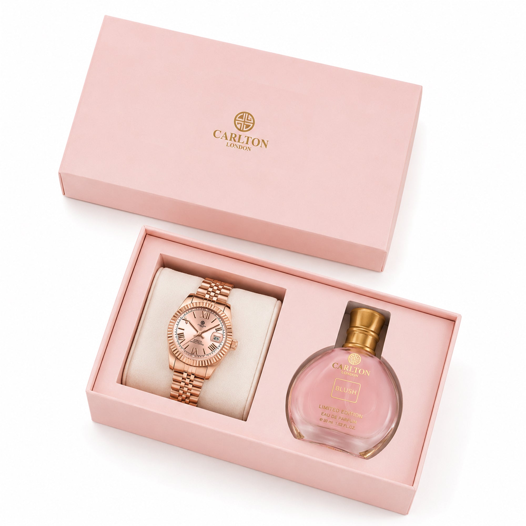 Women Gift Set 2 - Harper Gold Watch and Blush Perfume 30ml - CLPLG122