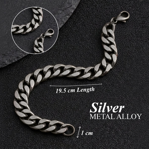 Carlton London Men's Stainless Steel Link Bracelet CLJW-43