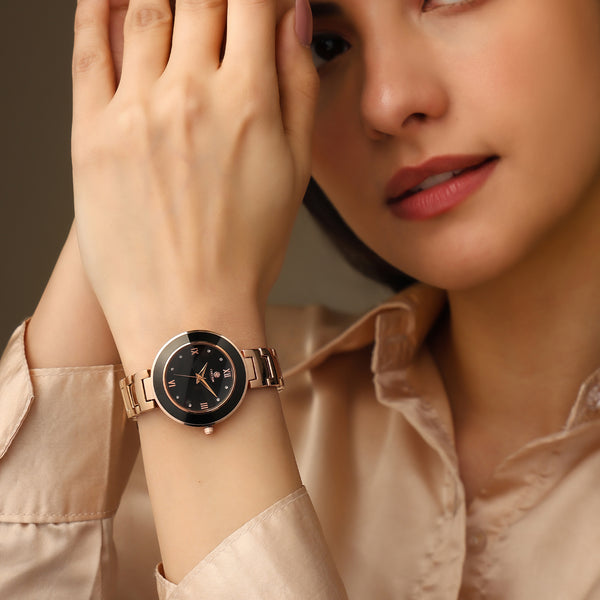 Carlton London Women Juliette Black Analog Watch - CLW-JT-RBK