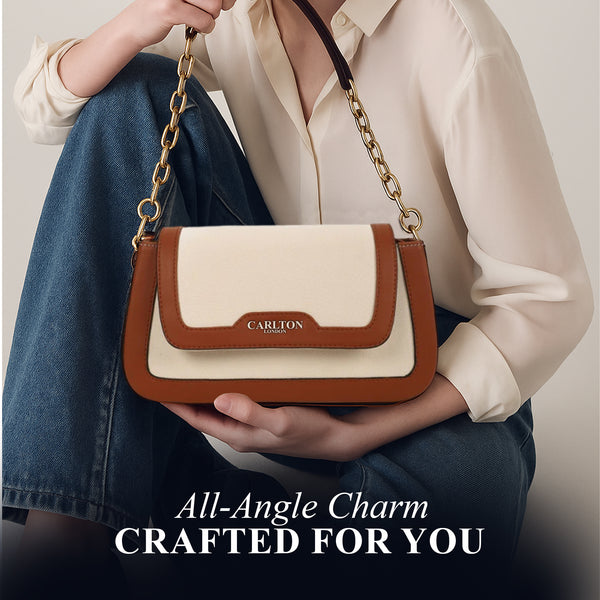 Carlton London Dual-Tone Handbag