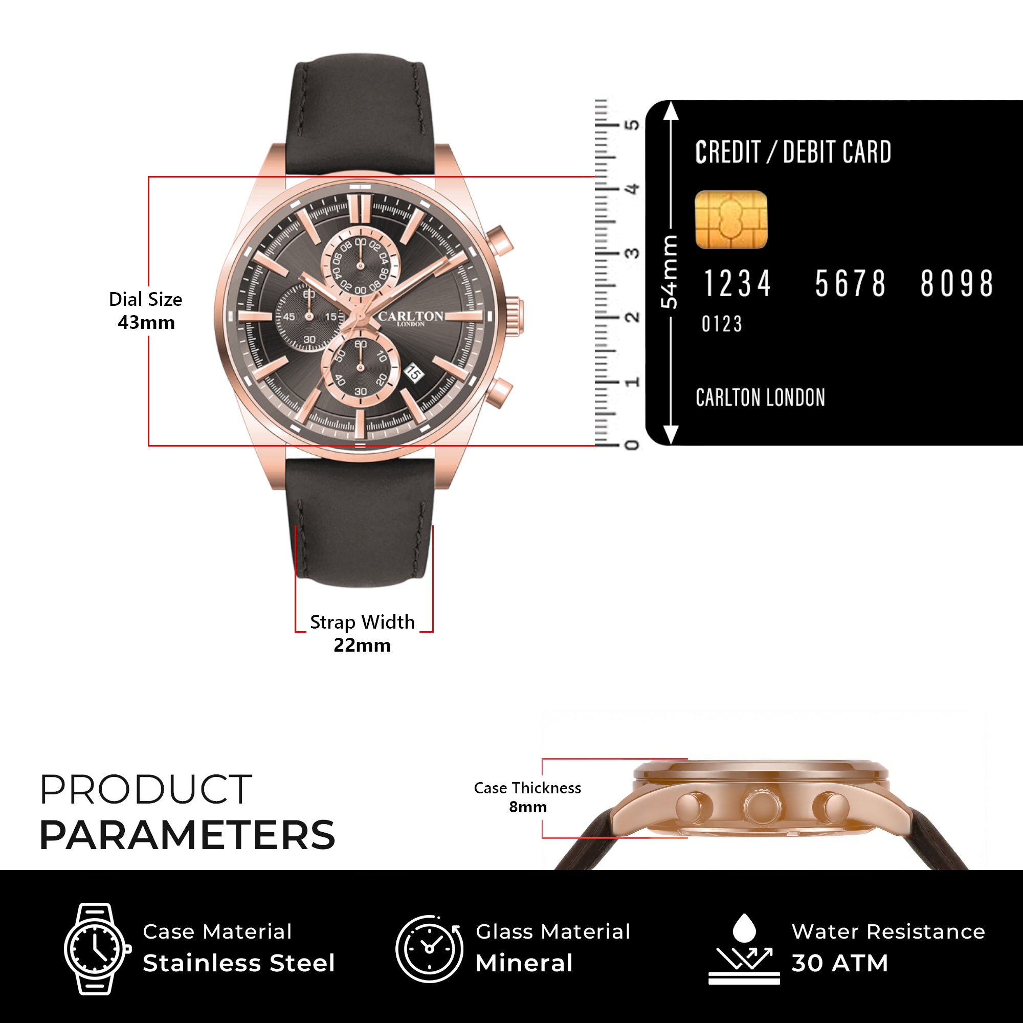 Carlton London Men Windsor Grey Analog Watch CL-WD-GRY