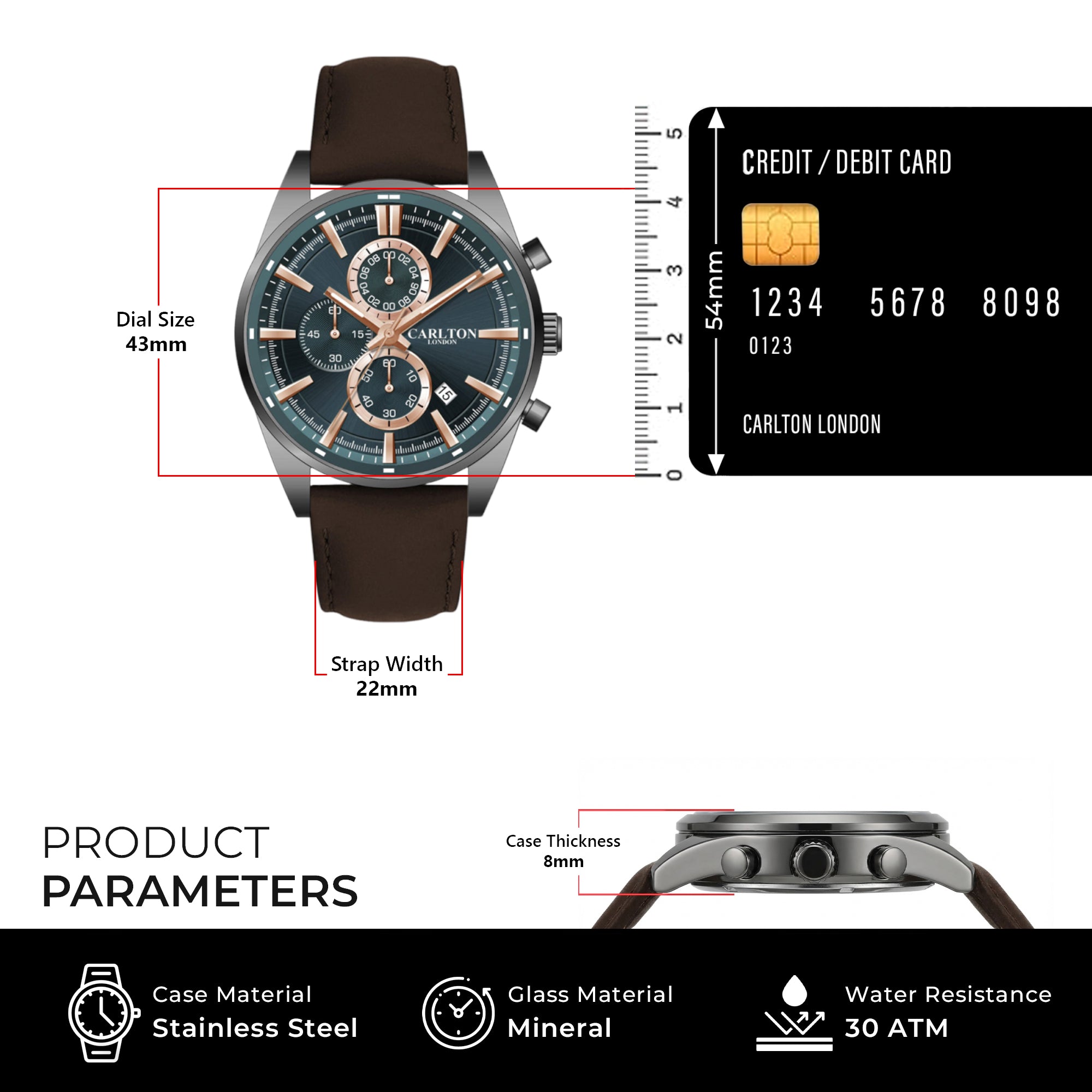 Carlton London Men Windsor Teal Analog Watch CL-WD-609