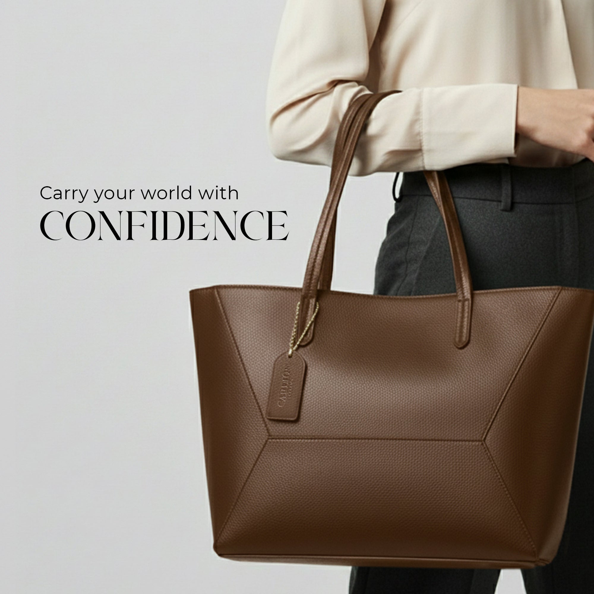 Carlton London Isabella Brown Textured Tote Bag - CLHB-07