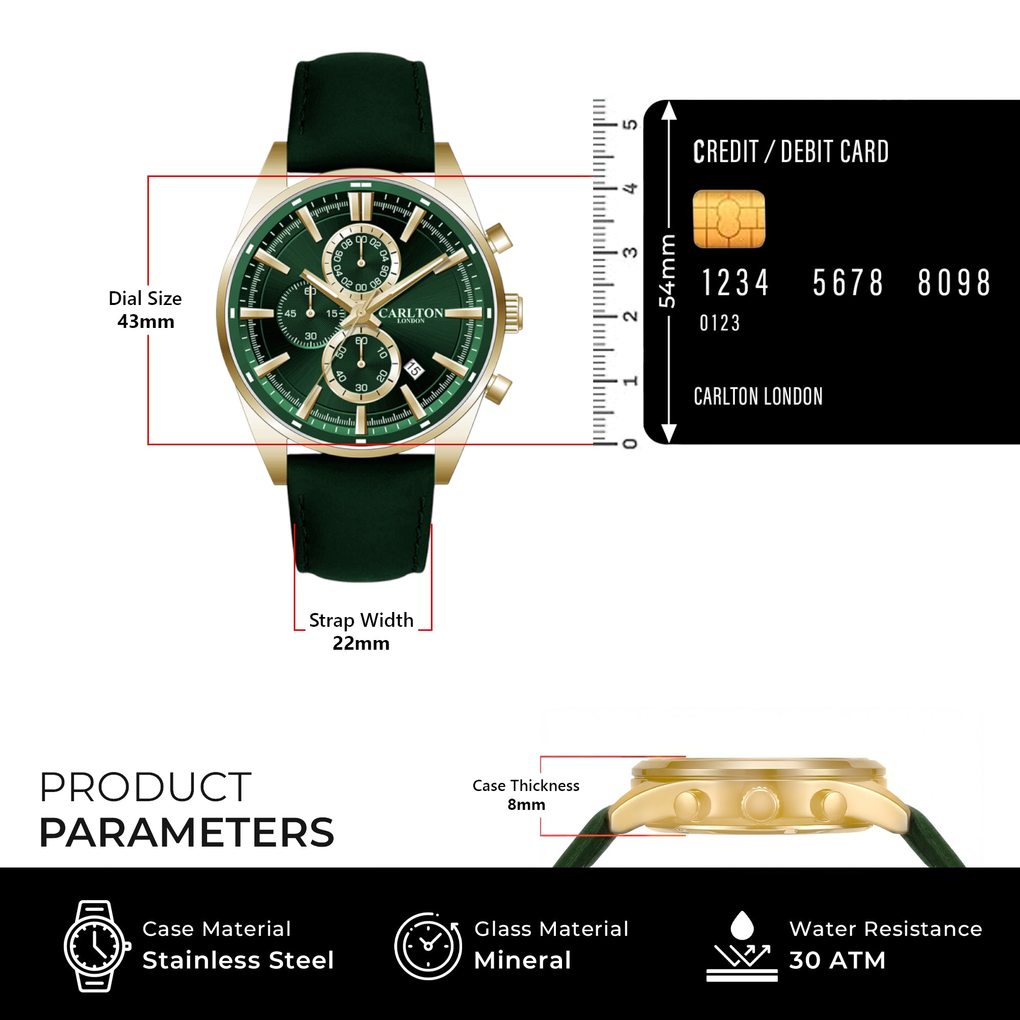 Carlton London Men Windsor Green Analog Watch CL-WD-GRN