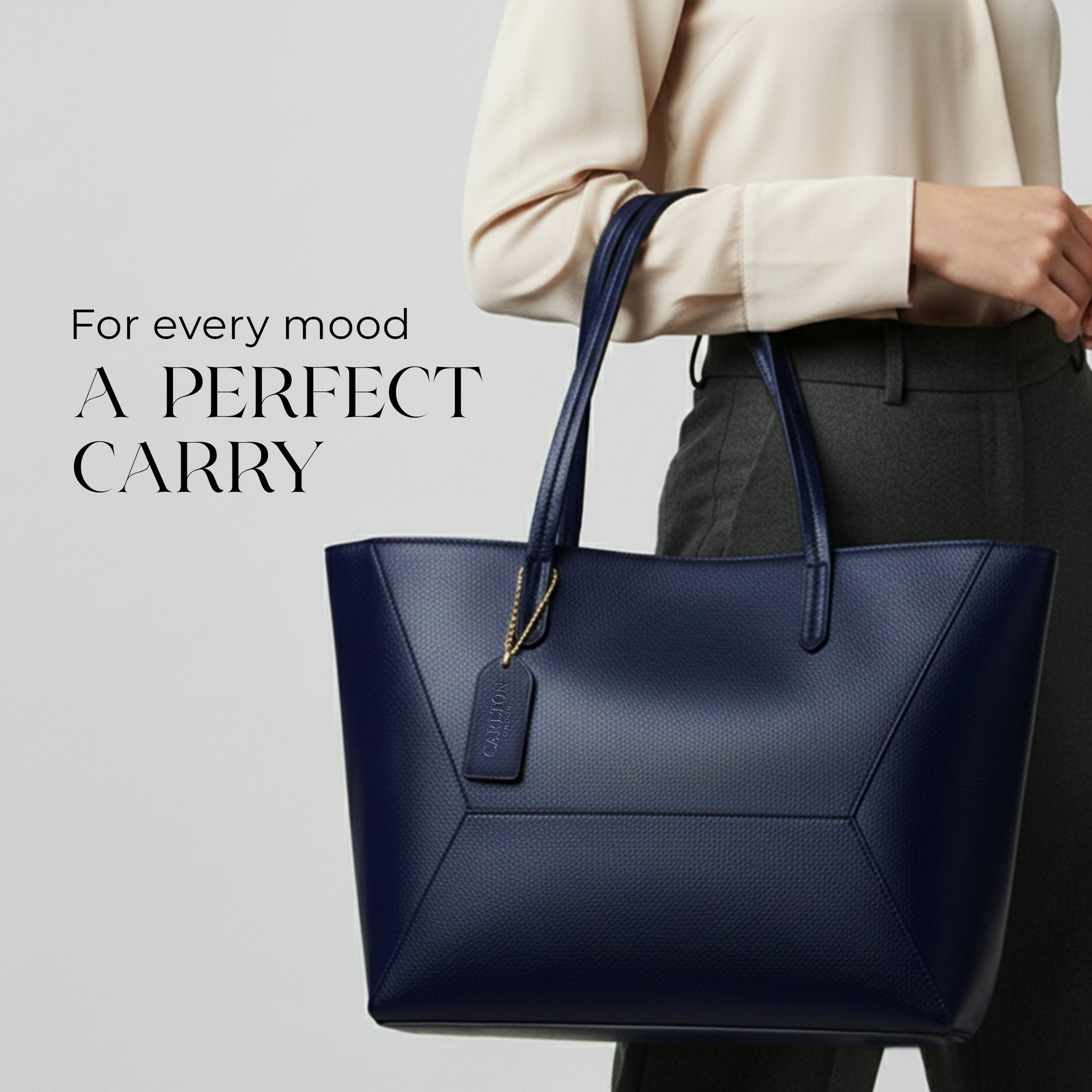 Carlton London Isabella Blue Textured Tote Bag - CLHB-06