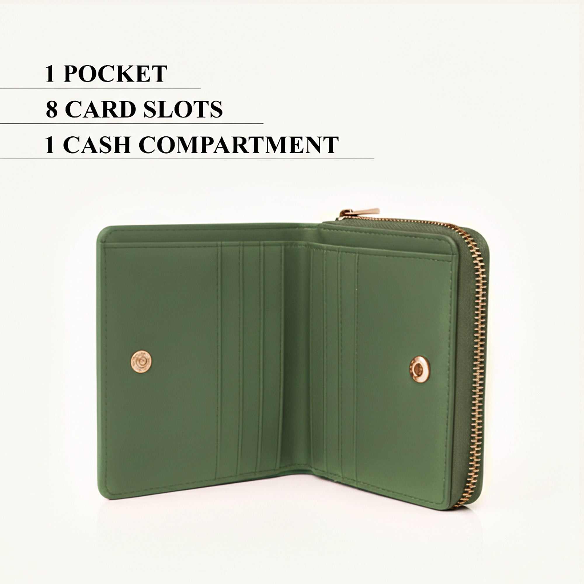 Carlton London Zip Around Textured Green Wallet - CLHB-33
