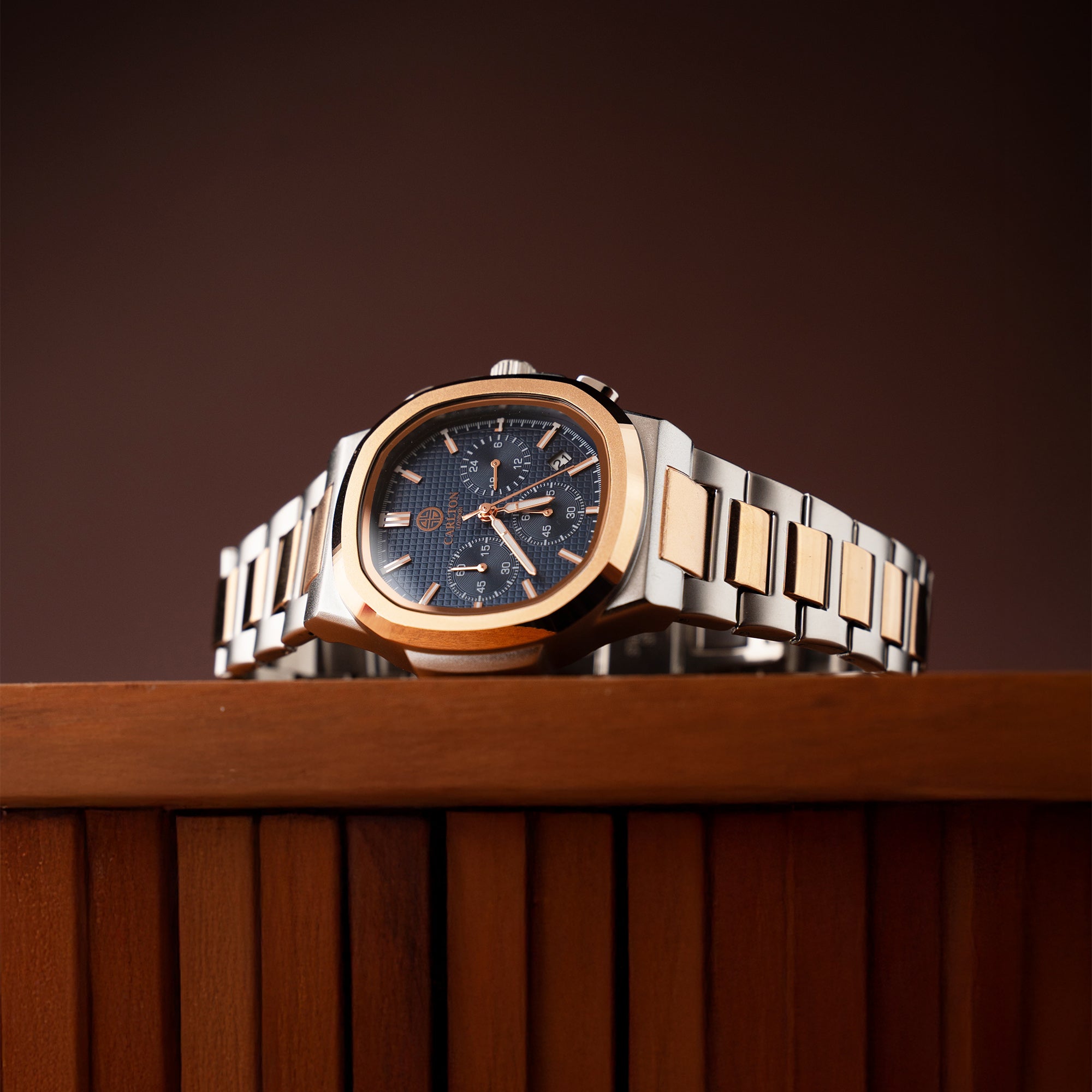 Parker: Men's Dual Tone - Blue Dial Analog Watch - CLSDTBLUM