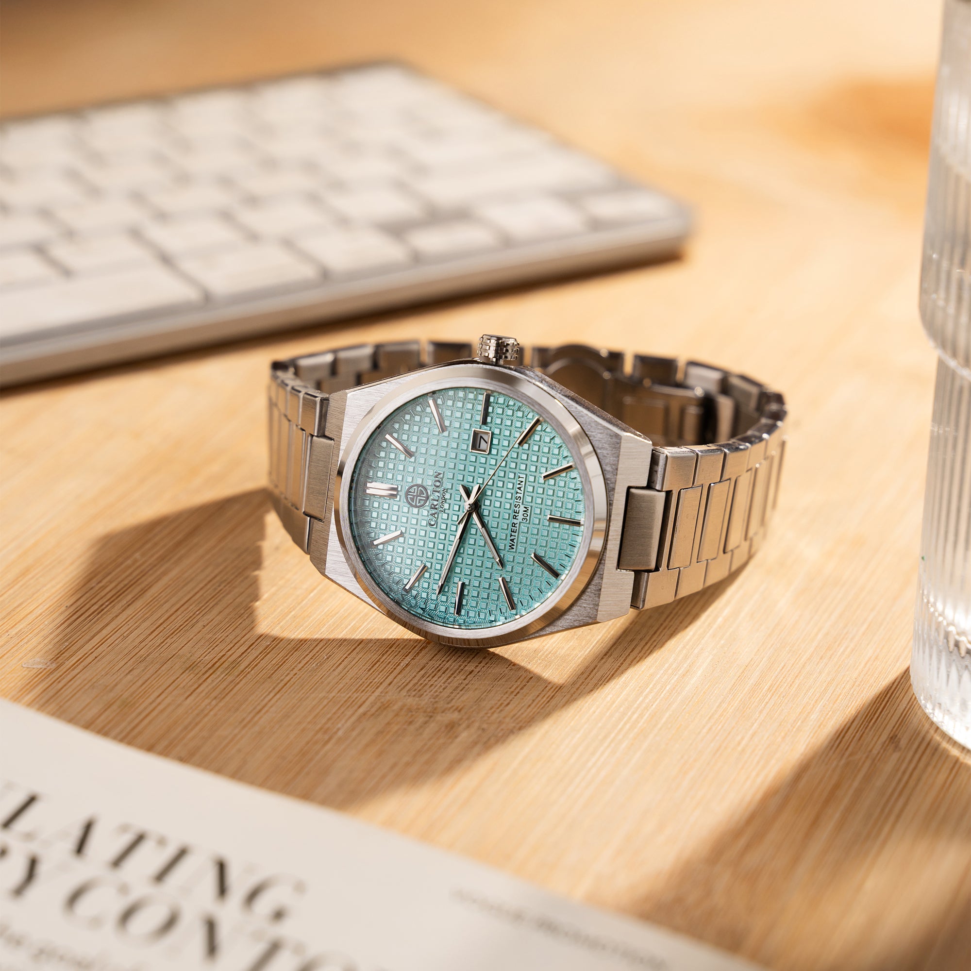 Alfred Men Pastel Blue / Silver Toned Analog Watch - CLMWT-04